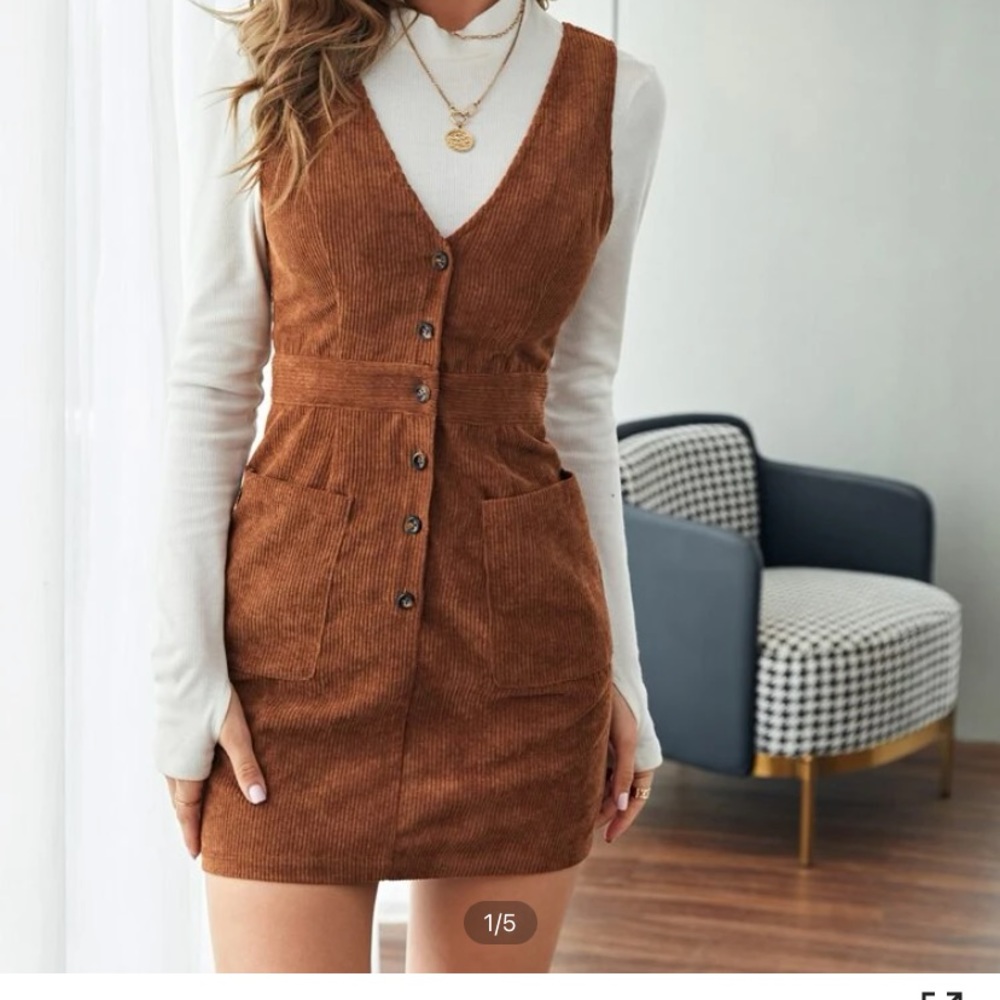 Shein Cord Overall Dress